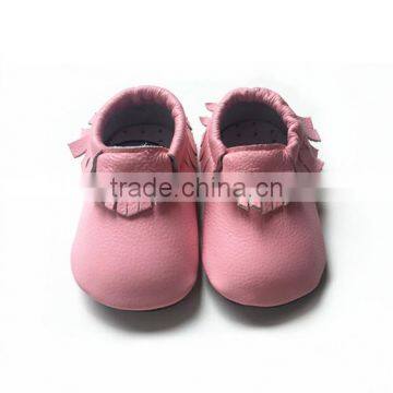 pink color baby rubber sole moccasin shoes,outdoor baby walking shoes