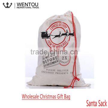 Christmas Santa Gift Bag With Red Drawstring photo-3