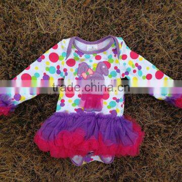 2015 New Baby Girls Kids Color Dots Bunny Easter Dress With Necklace and Headband Set photo-2