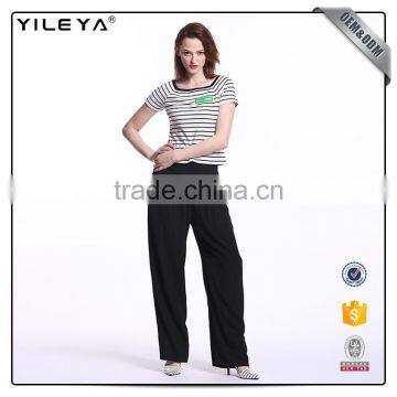 China manufacturer striped white short sleeve ladies t-shirt