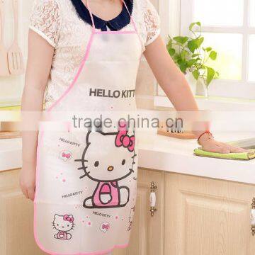 Cute Korean Version of Fashion Waterproof Anti - Oil Adult Sleeveless Hooded Cartoon Kitchen Aprons Advertising Aprons photo-2