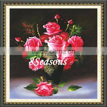 Pink Flower Pattern Embroidery Diamond &Rhinestone Painting DIY Kit Cross Stitch For Living Room