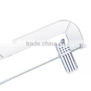Plastic Clear Suit Hanger With Metal Clips photo-4