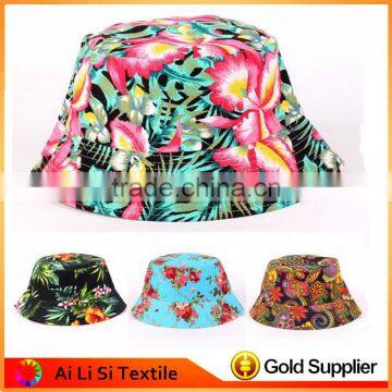 2015 Hot Fashion Custom Printed Bucket Hat Cotton Wholesale Custom Plain Digital Printing Bucket Hat