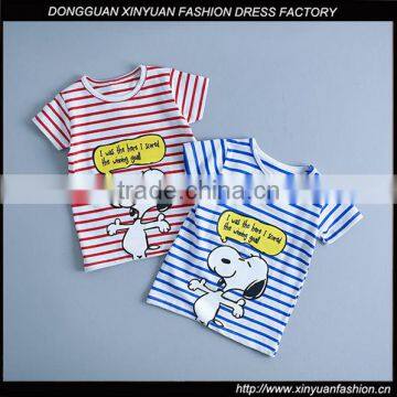 New Latest Baby Short Sleeve Fashion Stripes T-Shirt Boys Girls Cartoon Printed Shirts