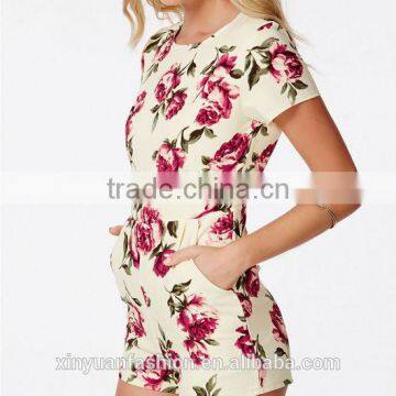 Rose Print Jumpsuit Playsuit, Lady Playsuit, Wholesale Playsuit photo-3