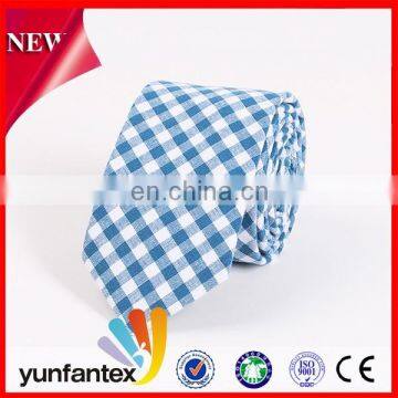 2017 classic and soft cotton checked necktie