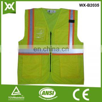 factory produce stripes reflective pocket CE EN20471471 safety refelctive pockets work vest