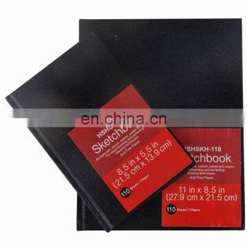 110gsm 110 sheets tape bound black hard cover 8.5x5.5" Sketch pad Sketch Book