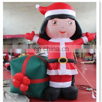 2017 new style custumized Christmas Girl with gift box for christmas decoration