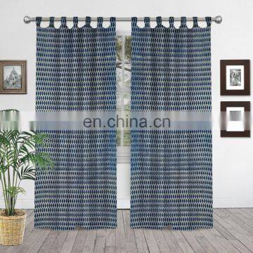 Indian Handmae Cotton Hand Block Printed Multicoloured Window Door Curtains Home Decor