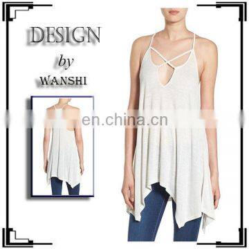 China Manufacture Wholesale Ladies Tops Sexy V-neck Sleeveless Women Tank Top