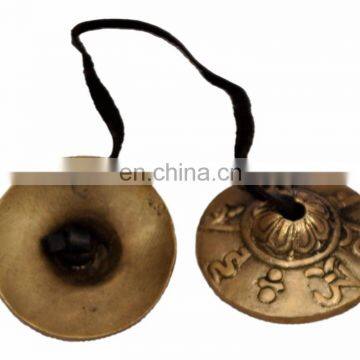Vintage-Tibetan-Buddhist-Tingsha-Bells-Handcrafted-in-Nepal-Om-Mani-Padme-Hum Small Tibetan Tingsha Cymbals Bell Om Mani Padme photo-2