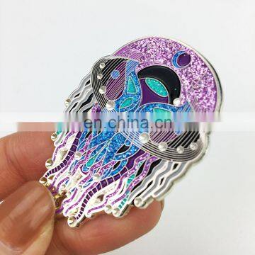 glitter custom hard / soft enamel pin for custom enamel lapel pin