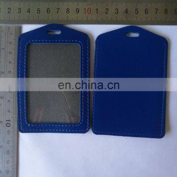 Blue color PU leather ID card holder vetical shape