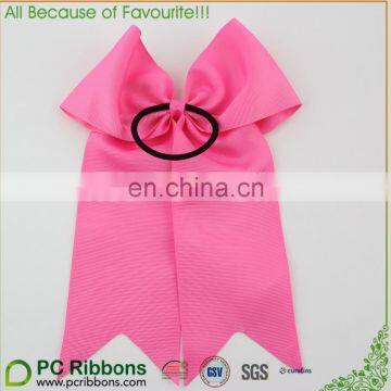 MOQ 100 pieces Persian Pink grosgrain large cheer bows with elastic at back