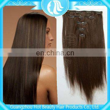 double weft clip in layer hair extension,100% human hair extensions brazilian clip in hair