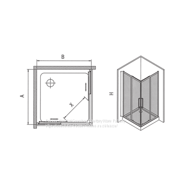Shower Room Shower Enclosure Square Shape 2 Fixed Panels 2 Sliding Door photo-5