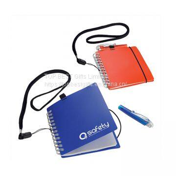 Pocket Sized Spiral Notebooks With Custom Print Lanyards