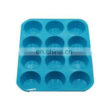 Silicone Cake 12-hole Round Muffin Plate DIY Egg Tart Six-hole Cake Flat Bottom Baking Plate Mould photo-4