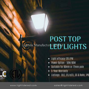 DLC Qualified Outdoor Garden Lights LED Post Top 50W With 5 Yrs Warranty photo-2