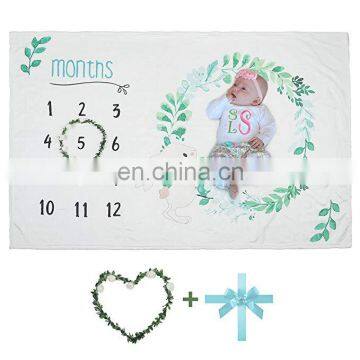 Premium Soft Fleece Monthly Milestone Blanket Personalized Baby Blanket for Newborn Baby Shower Photography Infant Blanket photo-6