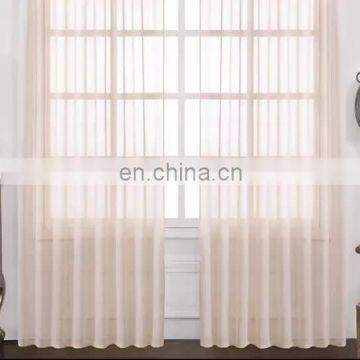 New Design Rod Pocket Pom Pom Sheer Fancy Voile Sheer Fabric Curtain