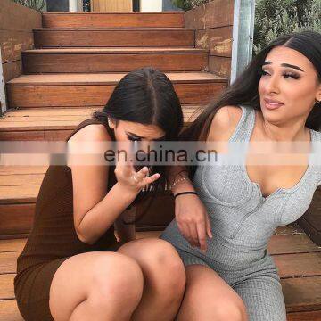 2020 New Arrivals Women Sleeveless Bodycon Casual Jumpsuit Ladies V-Neck Sportswear Playsuit With Zippers photo-3