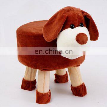 Factory Wholesale Wood Frame Animal Fabric Stool Kids Children Animal Shape Stool Ottoman photo-5