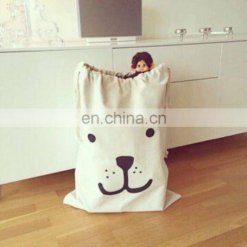 Hot Sale Canvas Toy Storage Bags Cotton Laundry Bags Clothing Drawstring Bags Accessory for Toy Tent of Kids Room photo-4