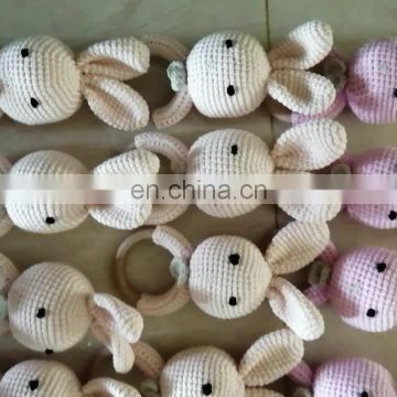 Natural Knitting Wood Teething Beads DIY wooden crochet beads teether for making rattle teething or nursing necklace pacifier