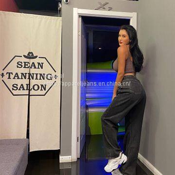 European and American retro large skinny jeans can be washed with high waist and wide leg