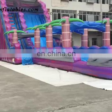 Commercial Long Inflatable Water Slide Purple Jungle Slip and Slides Kids Adult For Sale