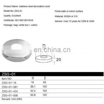 Stainless Steel Balustrade Handrail Glass Stair Railing Pipe Flange Base Decorative Cover photo-3