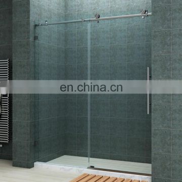 Professional bathroom tempered glass sliding stainless steel shower room