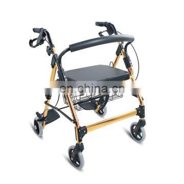 Elderly adult folding aluminum walker rollator for elderly