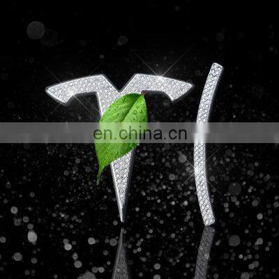Car Sticker Badge Decals For Tesla Model 3/S Rear Trunk Emblem Car Crystal Diamond Decal Decorative Accessories photo-2