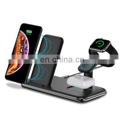 IBD 2020 Beautiful Universal Mobile Phone Fast Wireless Charger 15W High Efficiency PC Material 4 in 1 Function