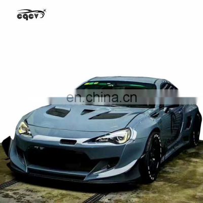 Wide body kit fit for toyota 86 BRZ in rok buny 3 style auto tuning front bumper rear diffuser side skirts fender spoiler wing