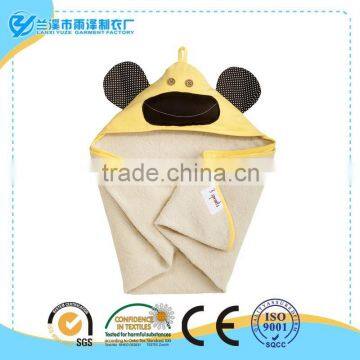 Monkey Hooded Towel with yellow