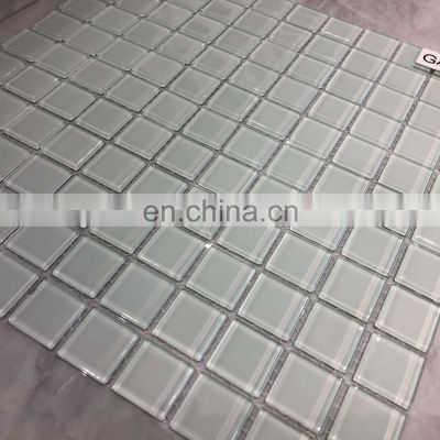 pure white color swimming pool glass mosaic tiles crystal mosaic tiles splash back hot melted pool mosaics tiles