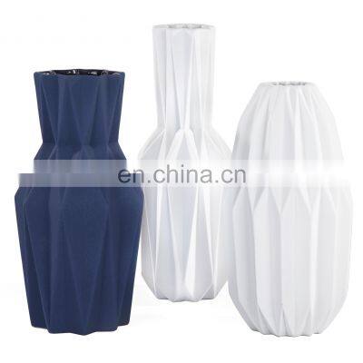 Nude Color Hand Painted Geometric Design Shape Ceramic Vase Floor Porcelain For Home Decoration photo-3