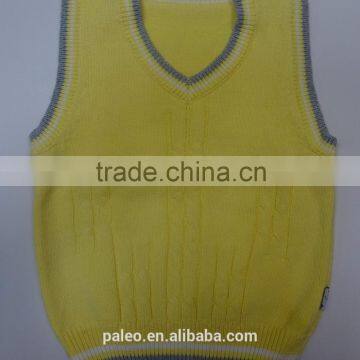 wholesale 100% cotton knitting kids vests for spring