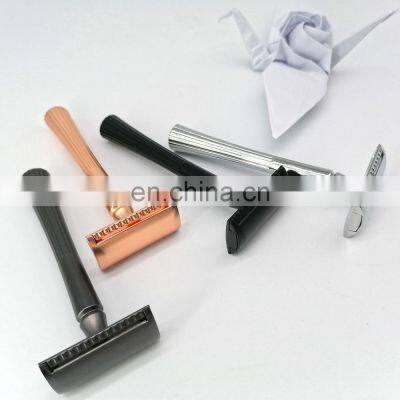 Wholesale Hot Selling Classical Men Personal Use Alloy Matte Gold Shaving Safety Razors photo-2