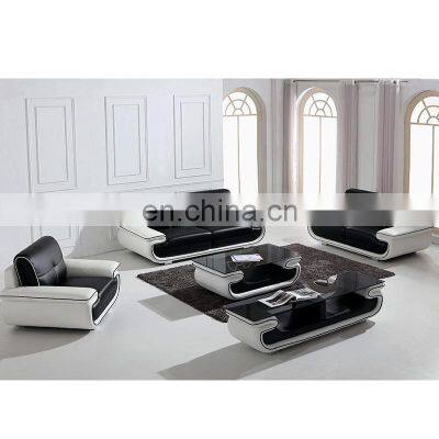 2020 latest black and white simple design furniture leather Living Room sofa set