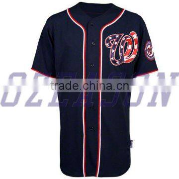 Cool Design Cheap Sublimation Full Button Striped Baseball Jersey Custom Made photo-5