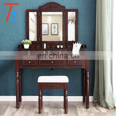 Chic Elegance Set Simple Design Dressing Table With Mirror photo-3