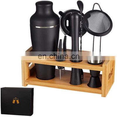 Latest Cocktail Shaker Set Tools Home Professional Matte Black Travel Bartender Kit