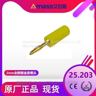 2mm banana plug 25.203 gold plated and brass banana connector