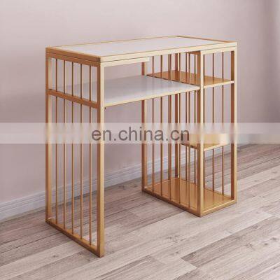 Double Manicure Modern Luxury Customized Beauty Salon Furniture Marble Manicure Nail Table photo-5